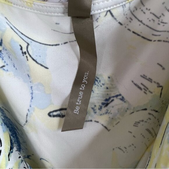Be true to you tank top flowy Chic Floral Cowl Neck Blouse - Yellow and Blue - Picture 9 of 13